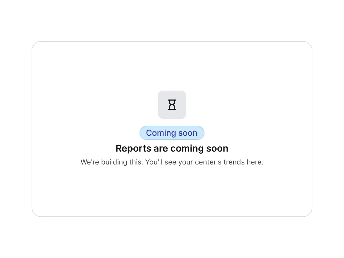 Beacon UI’s Coming soon state for a section, styled differently from an empty state because developers ship unfinished areas this way.