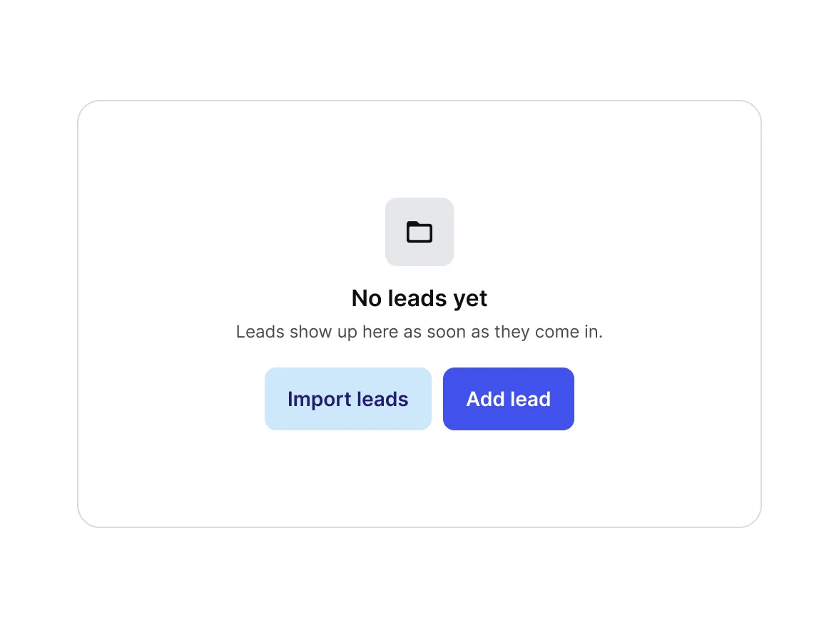 Beacon UI’s empty state for a section with no data yet, with clear next actions.